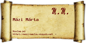 Mázi Márta névjegykártya